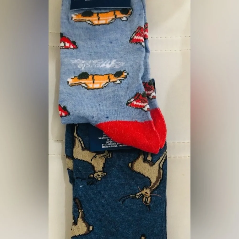 3pairs men’s socks-avocado toast‎ deer lobster cars trucks dogs motorcycle new